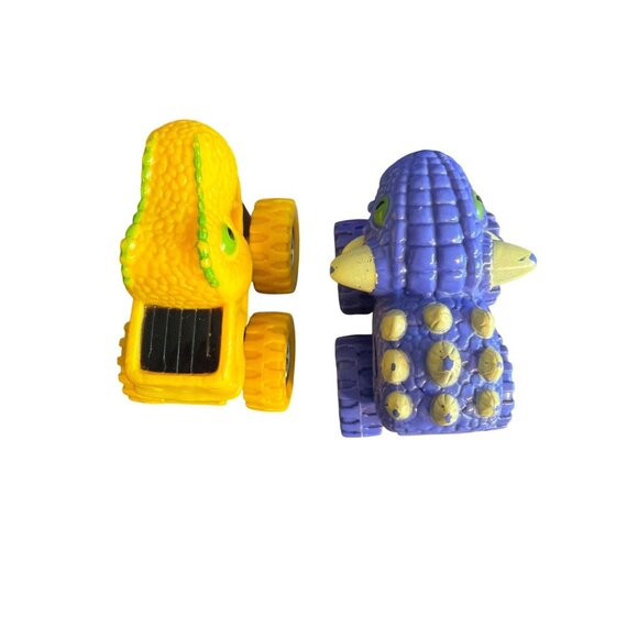 Spark Create Imagine 2 Dino Monster Trucks Yellow Purple Mouths Move Toys Cars - Picture 5 of 6